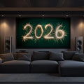 2026 Sparkler Light Mural Wallpaper — Festive Dark Green Wall Art Mural Wallpaper - pure wallpaper artwork