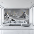 Starry Mountain Landscape Mural Wallpaper — Monochrome Artistic Decor Mural Wallpaper - pure wallpaper artwork