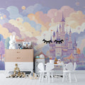 Pastel Kingdom Fairground Mural Wallpaper — Whimsical Castle Art Mural Wallpaper - pure wallpaper artwork