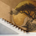 Zen Bonsai Gold Leaf Mural Wallpaper — Traditional Artistic Decor Mural Wallpaper - pure wallpaper artwork