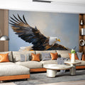 Soaring Bald Eagle Mural Wallpaper — Expressive Oil Painting Style Mural Wallpaper - pure wallpaper artwork