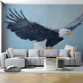 Soaring Bald Eagle Mural Wallpaper — Impasto Oil Painting Style Mural Wallpaper - pure wallpaper artwork