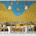 Golden Autumn Forest Mural Wallpaper — Modern Impressionist Landscape Mural Wallpaper - pure wallpaper artwork