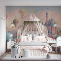 Fantasy Castle and Fairground Mural Wallpaper — Whimsical Decor Mural Wallpaper - pure wallpaper artwork