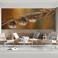Golden Harvest Macro Mural Wallpaper — Warm Botanical Design Mural Wallpaper - pure wallpaper artwork