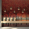 Autumn Sunset Forest Mural Wallpaper — Vibrant Impressionist Art Mural Wallpaper - pure wallpaper artwork