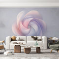 Abstract Petal Swirl Mural Wallpaper — Soft Geometric Floral Mural Wallpaper - pure wallpaper artwork