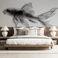 Transparent Koi Fish Mural Wallpaper — Minimalist Ink Style Mural Wallpaper - pure wallpaper artwork