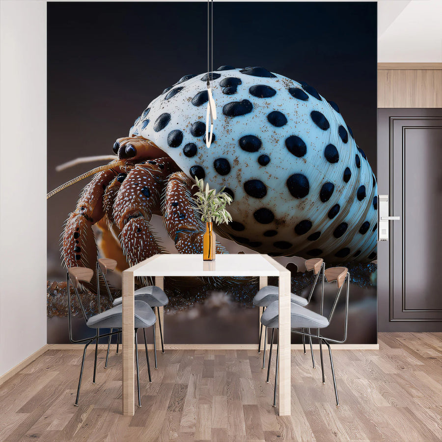 Hermit Crab Macro Mural Wallpaper — Surreal Marine Life Decor Mural Wallpaper