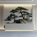 Zen Mountain Pine Mural Wallpaper — Ink Wash Landscape Mural Wallpaper - pure wallpaper artwork