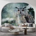 Arctic Great Horned Owl Mural Wallpaper — Impressionist Wildlife Art Mural Wallpaper - pure wallpaper artwork