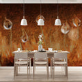 Warm Earthy Moss & Spores Wall Mural Impressionist Nature Texture & Golden Amber Botanical Art Mural Wallpaper - pure wallpaper artwork