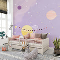 Pastel Galaxy Mural Wallpaper — Whimsical Celestial Space Design Mural Wallpaper - pure wallpaper artwork