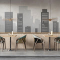 Minimalist Cityscape Mural Wallpaper — Urban Architectural Skyline Mural Wallpaper - pure wallpaper artwork