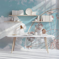 Ferris Wheel Sky Mural Wallpaper — Pastel Carnival Cloud Design Mural Wallpaper - pure wallpaper artwork