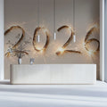 Sparkler 2026 Celebration Mural Wallpaper — Festive Minimalist Decor Mural Wallpaper - pure wallpaper artwork