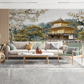 Golden Pavilion Oriental Garden Mural Wallpaper - pure wallpaper artwork