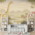 Jurassic Valley Prehistoric Landscape Mural Wallpaper - pure wallpaper artwork