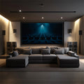 Cinema Theater Spotlight Mural Wallpaper — Dark Media Room Design Mural Wallpaper - pure wallpaper artwork