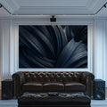 Indigo Fluid Ribbons Mural Wallpaper — Modern Sculptural Design Mural Wallpaper - pure wallpaper artwork