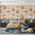 Woodland Friends Mural Wallpaper — Whimsical Watercolor Pattern Mural Wallpaper - pure wallpaper artwork