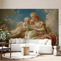 Renaissance Cherub and Mother Cloud Mural Wallpaper - pure wallpaper artwork