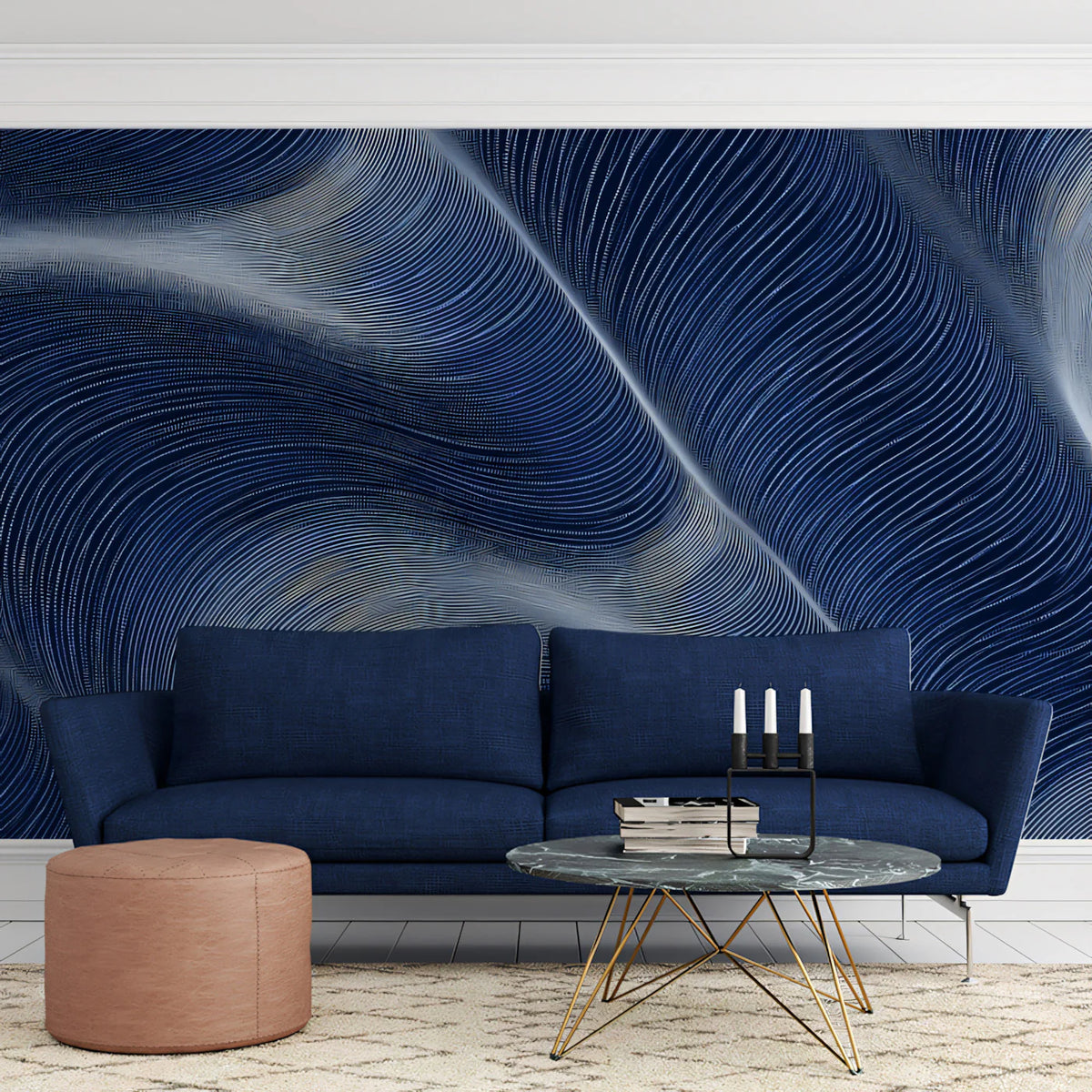 Data Stream Wave Mural Wallpaper — Modern Abstract Geometric Design Mural Wallpaper - pure wallpaper artwork