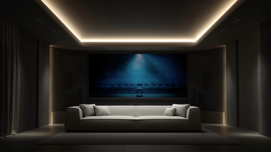 Theater Spotlight Mural Wallpaper — Dramatic Cinematic Scene Mural Wallpaper