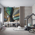 Abstract Crayon Sketch Mural Wallpaper — Expressive Artistic Design Mural Wallpaper - pure wallpaper artwork