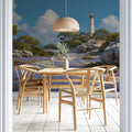 Coastal Lighthouse Path Mural Wallpaper — Impressionistic Landscape Mural Wallpaper - pure wallpaper artwork