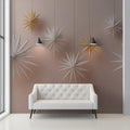 Origami Star Garland Mural Wallpaper — Soft Nordic Festive Design Mural Wallpaper - pure wallpaper artwork