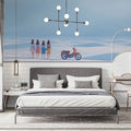 Anime Road Trip Mural Wallpaper — Pastel Desert Landscape Mural Wallpaper - pure wallpaper artwork