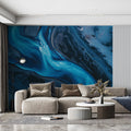 Glacial River Aerial Mural Wallpaper — Moody Abstract Nature Mural Wallpaper - pure wallpaper artwork
