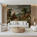 Pastoral Countryside Oil Painting Mural Wallpaper — Vintage Art Mural Wallpaper - pure wallpaper artwork
