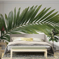 Minimalist Palm Leaf Mural Wallpaper — Clean Botanical Print Mural Wallpaper - pure wallpaper artwork