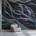 Glacial River Aerial Mural Wallpaper — Modern Abstract Design Mural Wallpaper - pure wallpaper artwork