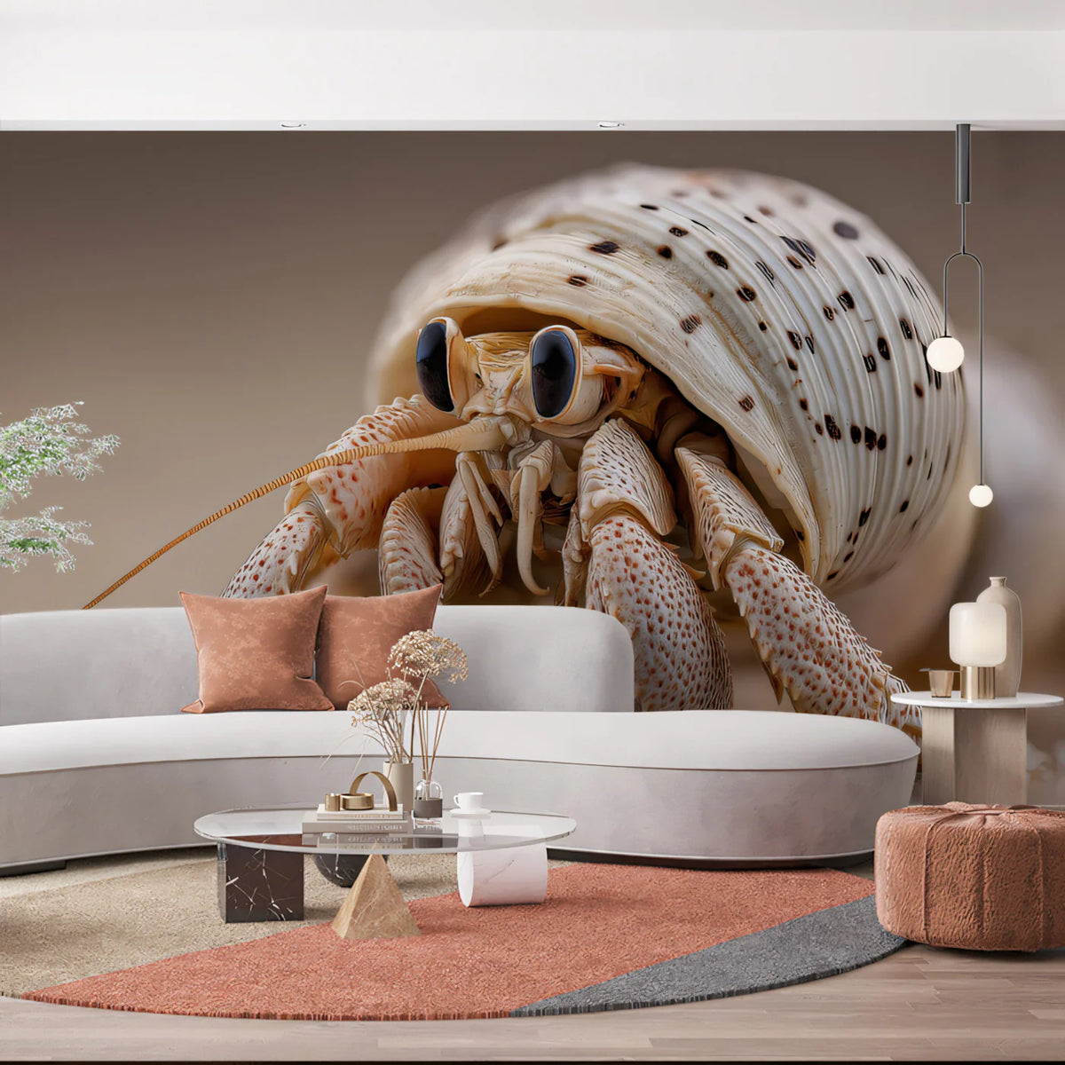 Macro Hermit Crab Mural Wallpaper — Coastal Nature Photography Mural Wallpaper - pure wallpaper artwork