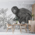 Spider Monkey Pencil Sketch Mural Wallpaper — Artistic Nature Art Mural Wallpaper - pure wallpaper artwork