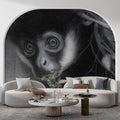 Intricate Monkey Pencil Sketch Mural Wallpaper — Artistic Monochrome Mural Wallpaper - pure wallpaper artwork