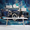Vintage Convertible Car Oil Painting Mural Wallpaper - pure wallpaper artwork