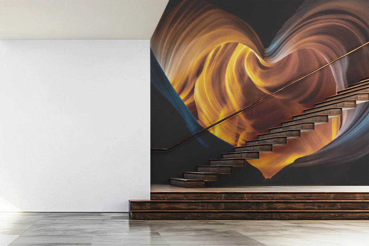 Heart of the Canyon Mural Wallpaper — Warm Abstract Landscape Mural Wallpaper - pure wallpaper artwork