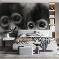 Primate Portrait Mural Wallpaper — Graphite Sketch Art Mural Wallpaper - pure wallpaper artwork