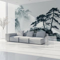 Ink Wash Mountain Mural Wallpaper — Traditional Zen Landscape Mural Wallpaper - pure wallpaper artwork