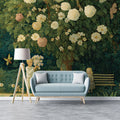 Vintage Storybook Garden Mural Wallpaper — Whimsical Floral Scene Mural Wallpaper - pure wallpaper artwork