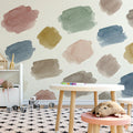 Abstract Watercolor Brushstroke Mural in Soft Earth Tones Mural Wallpaper - pure wallpaper artwork