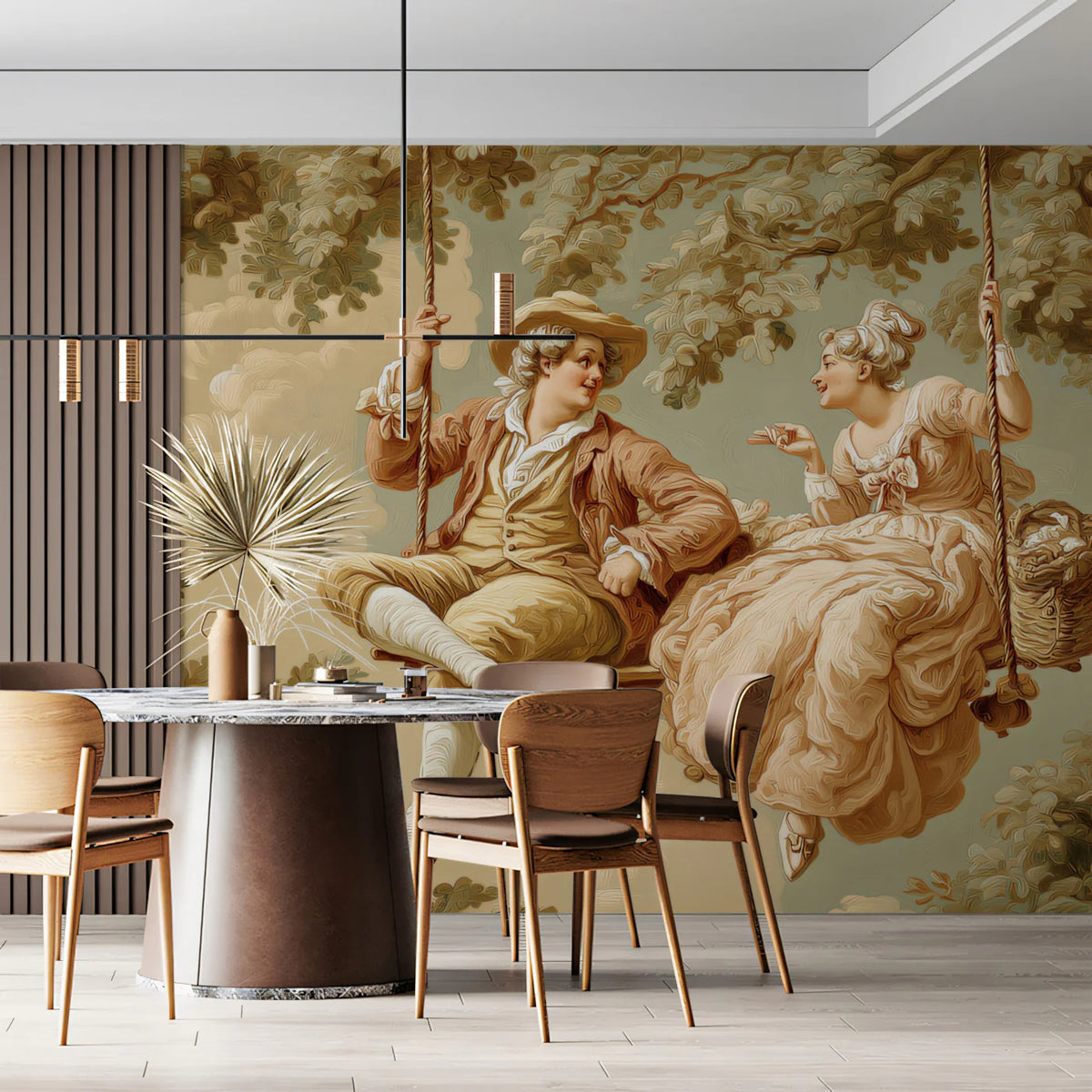 18th Century Lovers Mural Wallpaper — Rococo Art Scene Mural Wallpaper - pure wallpaper artwork