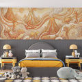 Volcanic Ocean Fantasy Mural Wallpaper — Whimsical Coastal Art Mural Wallpaper - pure wallpaper artwork