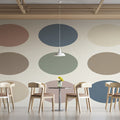 Minimalist Retro Oval Geometric Mural Wallpaper — Soft Palette Mural Wallpaper - pure wallpaper artwork