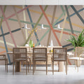 Intersecting Linear Abstract Mural Wallpaper — Modern Earthy Tones Mural Wallpaper - pure wallpaper artwork