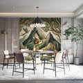 Art Nouveau Mountain and Forest Mural Wallpaper - pure wallpaper artwork